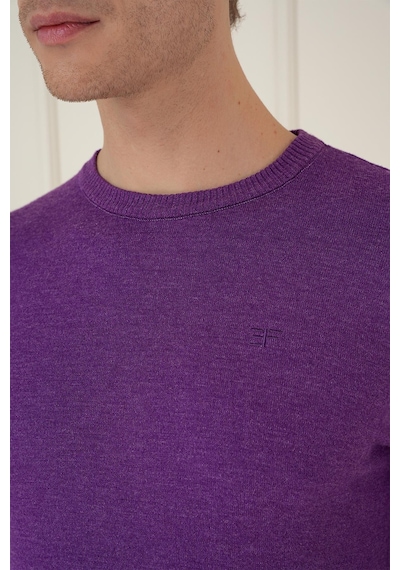 Efor Tr 875 Slim Fit Mor Klasik Triko Mor