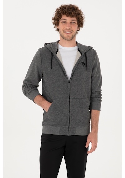 U.S. Polo Assn. Erkek Regular Fit Antrasit Melanj Örme Hırka 50313748-VR081