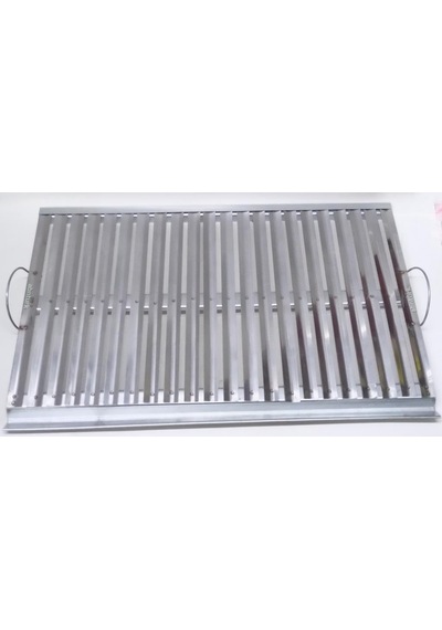 Paslanmaz Çelik Geniş Panelli Oluklu Köfte Izgarası Kömür Izgarası Paneli 55x35cm Mangal Üst Paneli Diğer