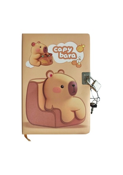 Capybara Şifreli Kilitli Defter A5 Karışık 12,8x18,6cm Çok Renkli