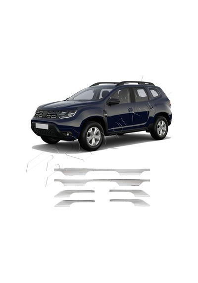 Dacia Duster Uyumlu 2018-2024 Marşpiyel Kromu 6 Parça Paslanmaz Çelik