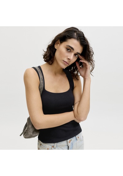 Jack & Jones Kadin Kare Yaka Kolsuz Üst - Posie - 12290769 Siyah