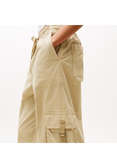 Tommy Hilfiger Loose Cargo Kadın Krem Pantolon Dw0dw20995 Krem