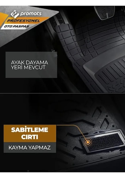 Fiat Bravo 2011 Uyumlu 3,5 Cm Havuzlu 5 Parça Set 4d Paspas Takımı Siyah
