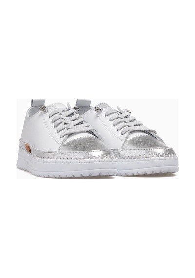 Venüs Kadın Deri Deri Sneaker Ayakkabı 26y 26150001y Beyaz/gümüş Beyaz - Gümüş
