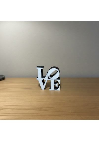 Modern "love" Tipografik Dekoratif Figür Minimalist Pla Masaüstü Aksesuarı Siyah Beyaz