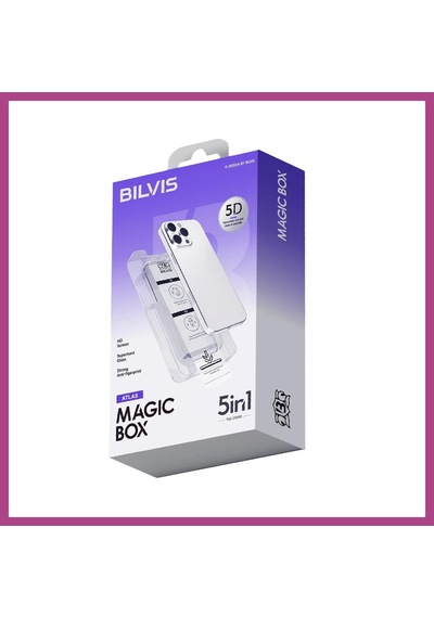 Gees Global İphone 14 Pro Max Uyumlu Bilvis 5in1 3d Magic Cam Ekran Koruyucu - Siyah Gbzs