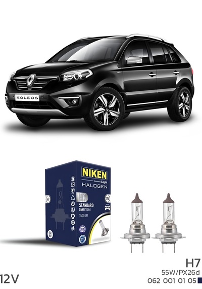 Renault Koleos 2007-2015 Kısa Far Ampulü H7 Halojen Ampul 12v 55w 2 Adet 3200k Güçlü Net Işık Yasal