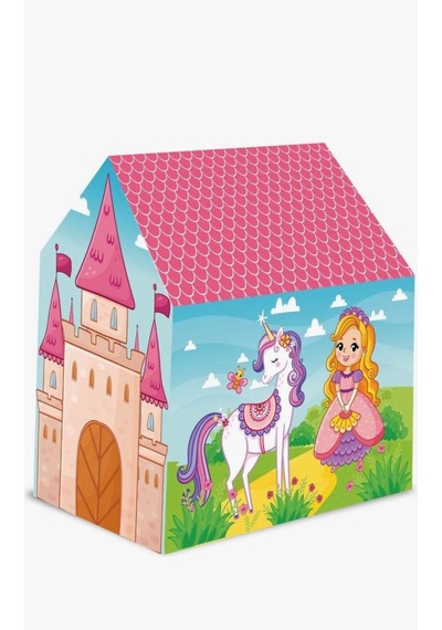 Prenses Ve Unicorn Temalı 100x70cm Kolay Kurulum Dayanıklı Çocuk Oyun Çadırı Çok Renkli