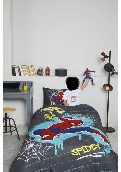 Özdilek Lisanslı Tek Kişilik Çocuk Nevresim Takımı-spiderman Gri Gri