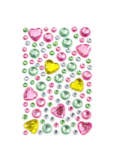 Taş & Kalp Rhinestone Sticker Yapışkanlı Saç, Yüz, Tırnak, Vücut Ve Süs Taşı Çok Renkli