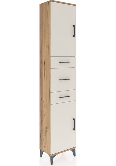 Arges Dolap 3 Raflı 3 Çekmeceli 2 Kapaklı 44x30x221 Çam-aytaşı Çam