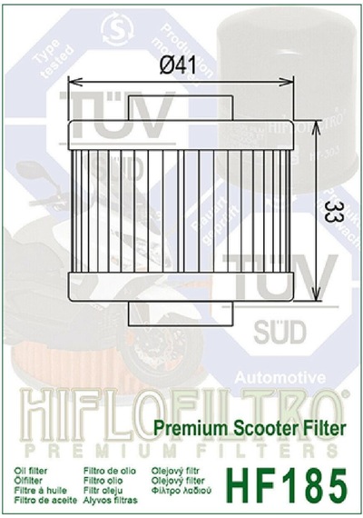 Hiflo Hf185 2012-2018 Peugeot Citystar 200 Uyumlu Yağ Filtresi