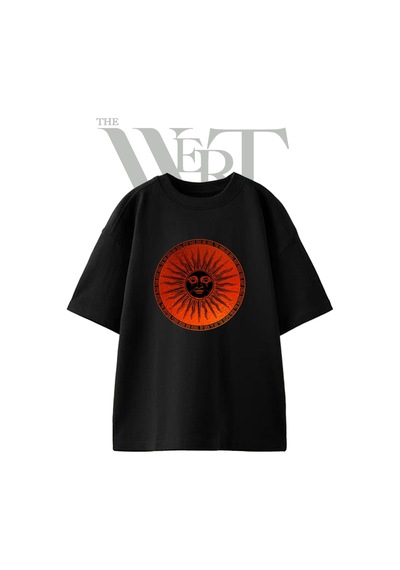 Thewert Crying Sun Tasarım Baskılı Ünisex Siyah Oversize T-shirt