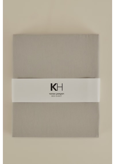 Karaca Home Basic %100 Pamuk Çift Kişilik Düz Çarşaf Gri