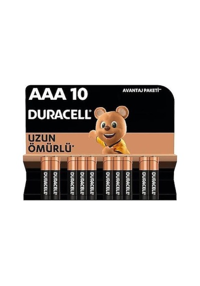 Duracell 1.5 V Aaa Alkalin İnce Kalem Pil 10 Mn2400 Açık Gri
