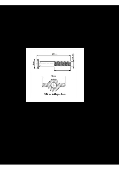 Baza Başlık Vidası 12 Cm 4 Adet Gri