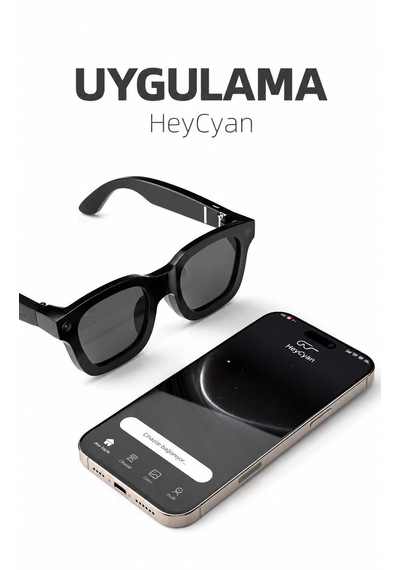 Yapay Zeka Destekli Akıllı Gözlük 8 Mp Kamera, 1080p Full Hd Video, Bluetooth, 4 Kademeli Elektrokromik Lens, Fotoğraf Ve Video Çekimi, Siyah