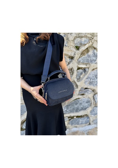Just Polo Kadın Çapraz Askılı Günlük & Özel Günlere Uygun Lüks Fermuarlı Mini El Ve Omuz Çantası 20 X 17 Cm Lacivert