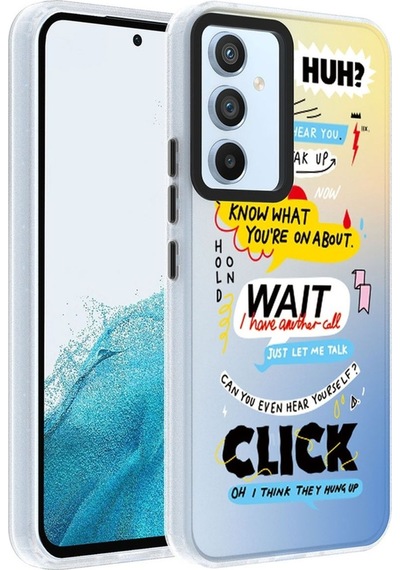 Samsung Uyumlu Galaxy A14 Kılıf Desenli Zore Dragon Sert Kapak Kelimeler