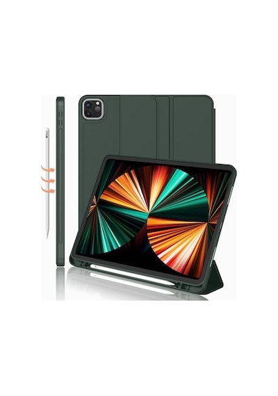 Apple Uyumlu iPad Pro 11 4. Nesil 2022 Kılıf Kalem Bölmeli Smart Case A2435 A2759 A2761 A2762