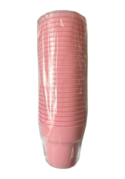 Omeyva Renkli Sert Mika Plastik Kristal Bardak - Pembe - 6 Oz / 180 Cc - 250 Adet