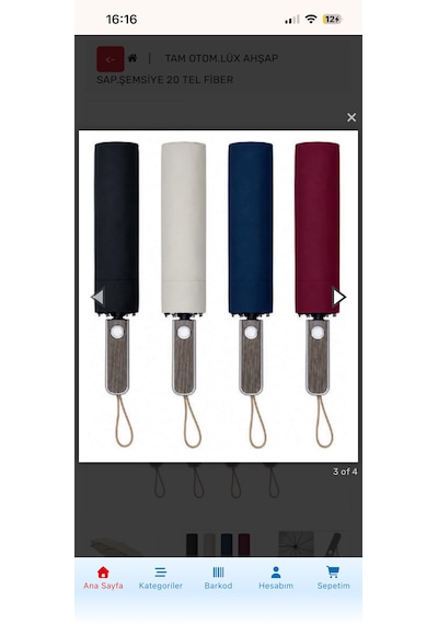 Skybelt Upf 50+ Korumalı 20 Fiber Telli Şemsiye Krem