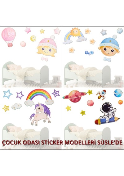Kozmik Galaksi, 9 Parça Duvar Sticker Seti