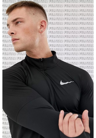 Nike Dri Fit Element Top Half Zip Sweatshirt Erkek Uzun Kollu Yarım Fermuar Sporcu Üstü Siyah