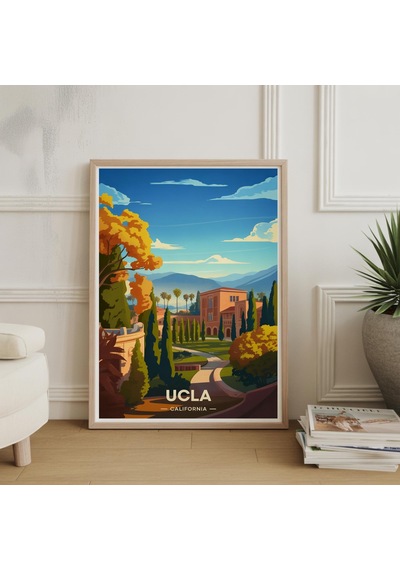 Ucla Seyahat Posteri: Vintage Tarzı Suluboya Sanat Baskısı