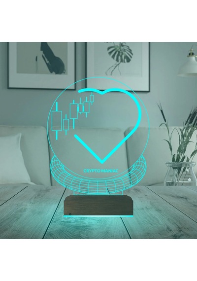 Luvivia Crypto Maniac Kripto Manyağı 3d Lamba - Masa Gece Lambası Şeffaf