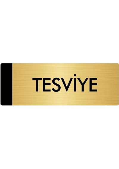 Metal Yönlendirme Levhası, Departman Kapı Isimliği Tesviye 10x20 Cm Altın Renk