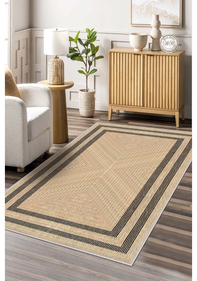 West Home Makinede Yıkanabilir Kaymaz Taban Leke Tutmaz Bej Salon Halısı Mutfak Halısı Ve Yolluk Wh 594 Beige