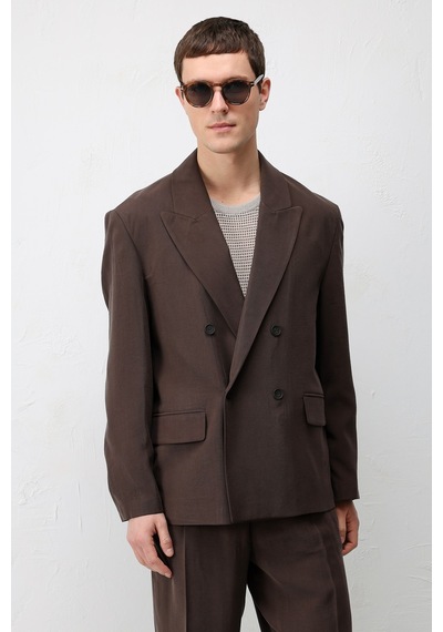 Antioch Modal Karışımlı Relaxed Fit Erkek Blazer Ceket Kahve