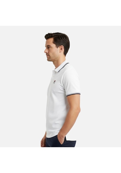Beyaz Fila Erkek Günlük Polo T-shirt Biella Tipped Fam1102.10001 beyaz