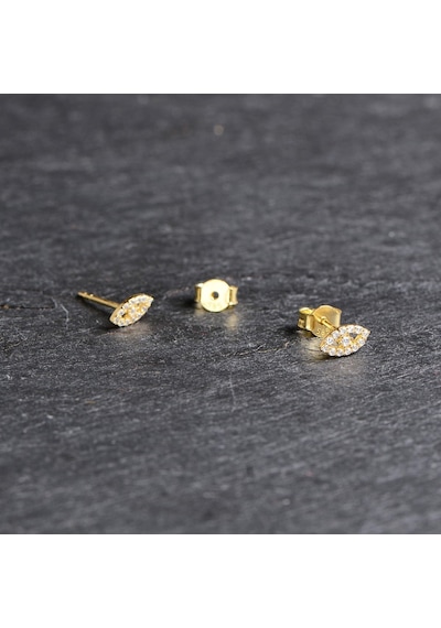 Goldkupe 14 Ayar Taşlı Altın Göz Şans Küpe 0,85 Gr-4354