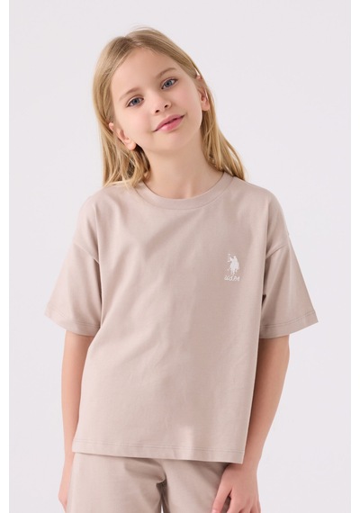 U.S. Polo Assn. U.s. Polo Assn Kız Çocuk Krem Bermuda Takım 5274-43858 Krem