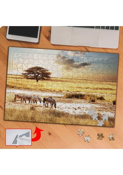 Çölde Zebra Sürüsü -hayvanlar 240 Parça Puzzle Yapboz-ks70418