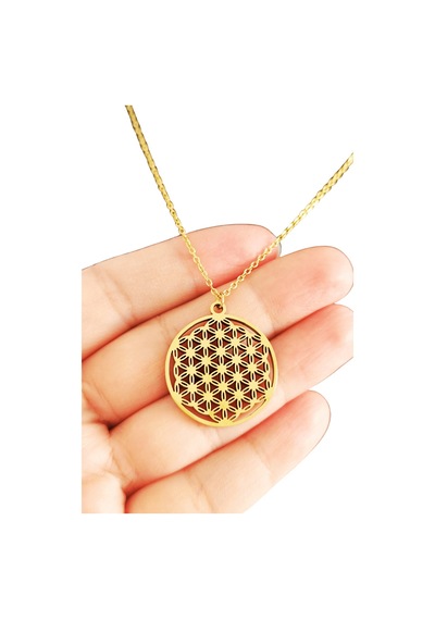 Sacred Bloom Yaşam Çiçeği Sembol Kolye Çok renkli