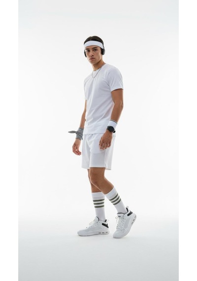 Plus Scorpion Unisex Tenis Çorabı 3 Lü Set Pamuklu, Nefes Alabilir, Günlük & Spor Kullanımına Uygun Beyaz Çorap Beyaz