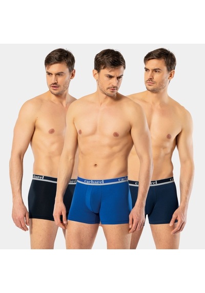 Cacharel Erkek 3'lü Boxer 1337/lacivert-indigo-saks Çok Renkli