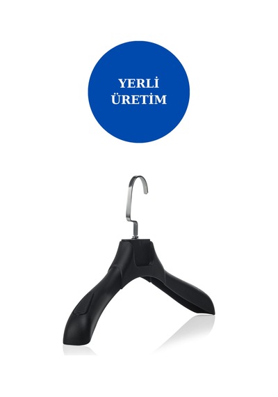 Ceket Askısı Siyah Plastik Kıyafet Takım Elbise Askısı 3 Adet Diğer