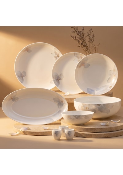 Jumbo Misty Flora 29 Parça 6 Kişilik Yemek Takımı Beyaz