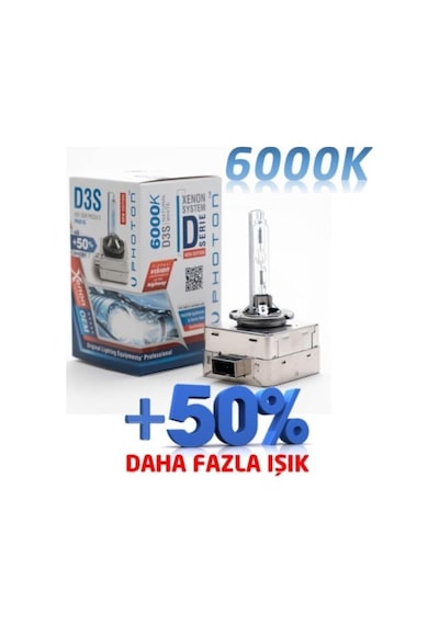 D3s 6000k %50 Daha Fazla Işık Xenon D Serisi Beyaz