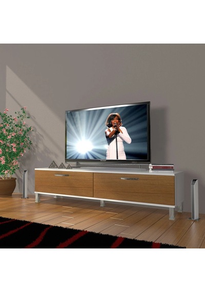 Decoraktiv Eko 140 Mdf Std Krom Ayaklı Tv Ünitesi Tv Sehpası - Beyaz - Ceviz Beyaz - Ceviz Decoraktiv Eko 140 Mdf Std Krom Ayaklı Tv Ünitesi Tv Sehpası - Beyaz - Ceviz Beyaz - Ceviz