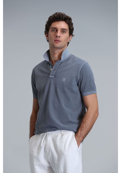 Lufian Erkek Vernon Smart Polo T-shirt 111040163 Koyu Gri