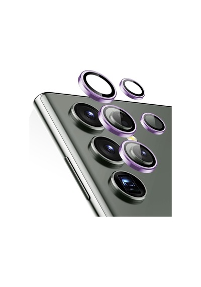 Samsung Galaxy S24 Ultra Tekli Kamera Lens Koruma Camı Lila Galaxy S24 Ultra İle Uyumlu Ekran Koruyucu - Lila Diğer