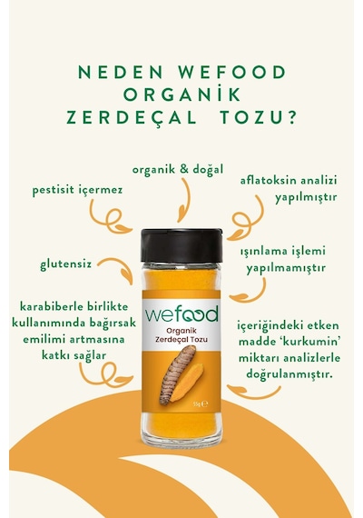 Wefood Organik Zerdeçal Tozu 55 gr