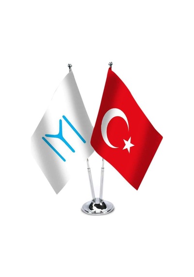 Beyaz Kayı Türk Boyu Ve Türkiye - Masa Bayrağı 1