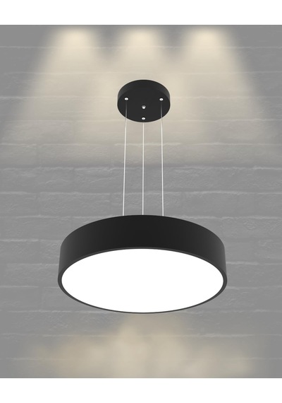 Hegza Lighting Drum-40 Ayarlanabilir Sarkıt Ledli Modern Siyah Led Avize 4000k Doğal Beyaz Çok Renkli
